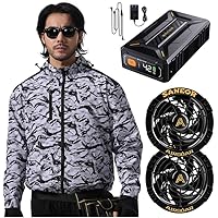 作業服 半袖 【42V超高出力 40500mAhバッテリー】 ファン付き 25H 楽天市場】＼期間限定 ポイント20倍／ 空調作業服 半袖 【42V超高出力